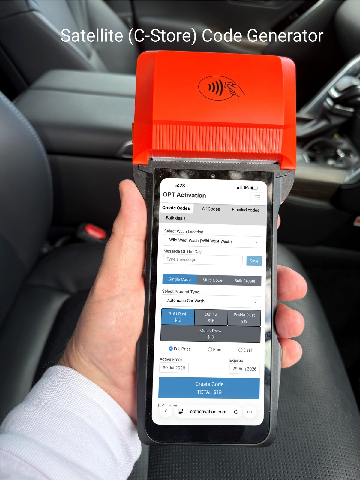 The satellite C-Store code generator in hand