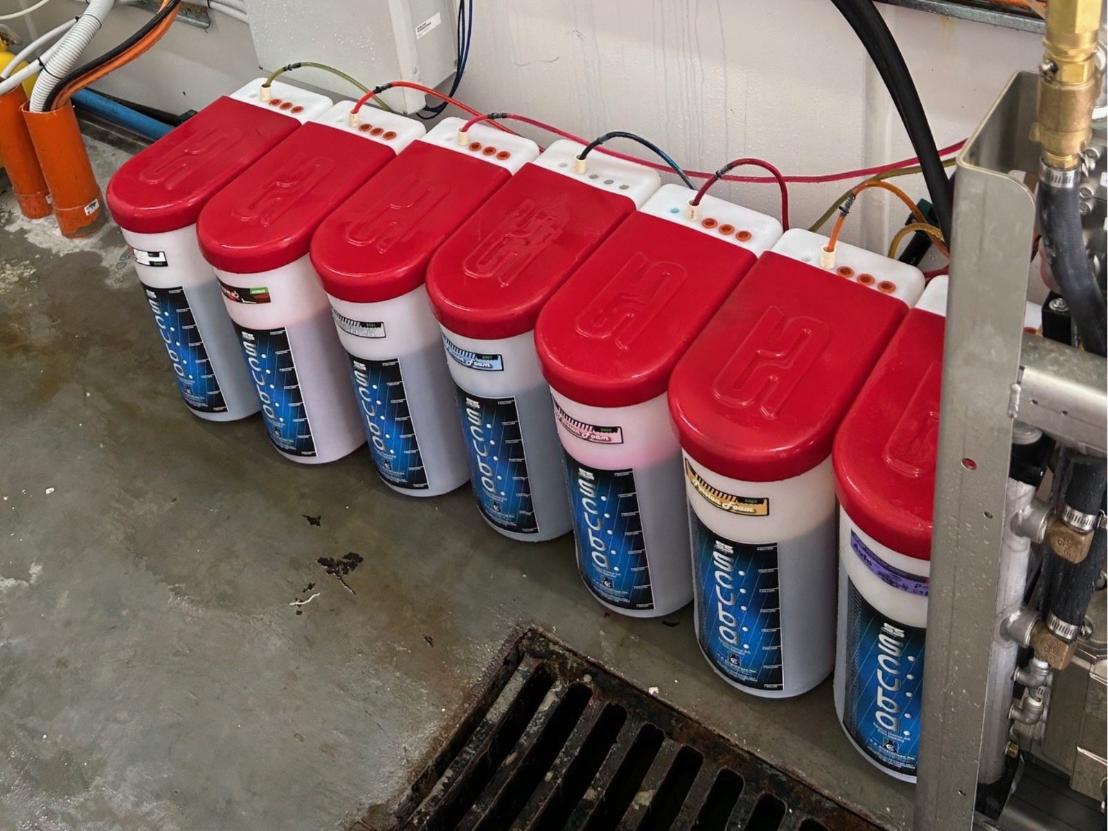 Sensing hardware installed in a chemical room