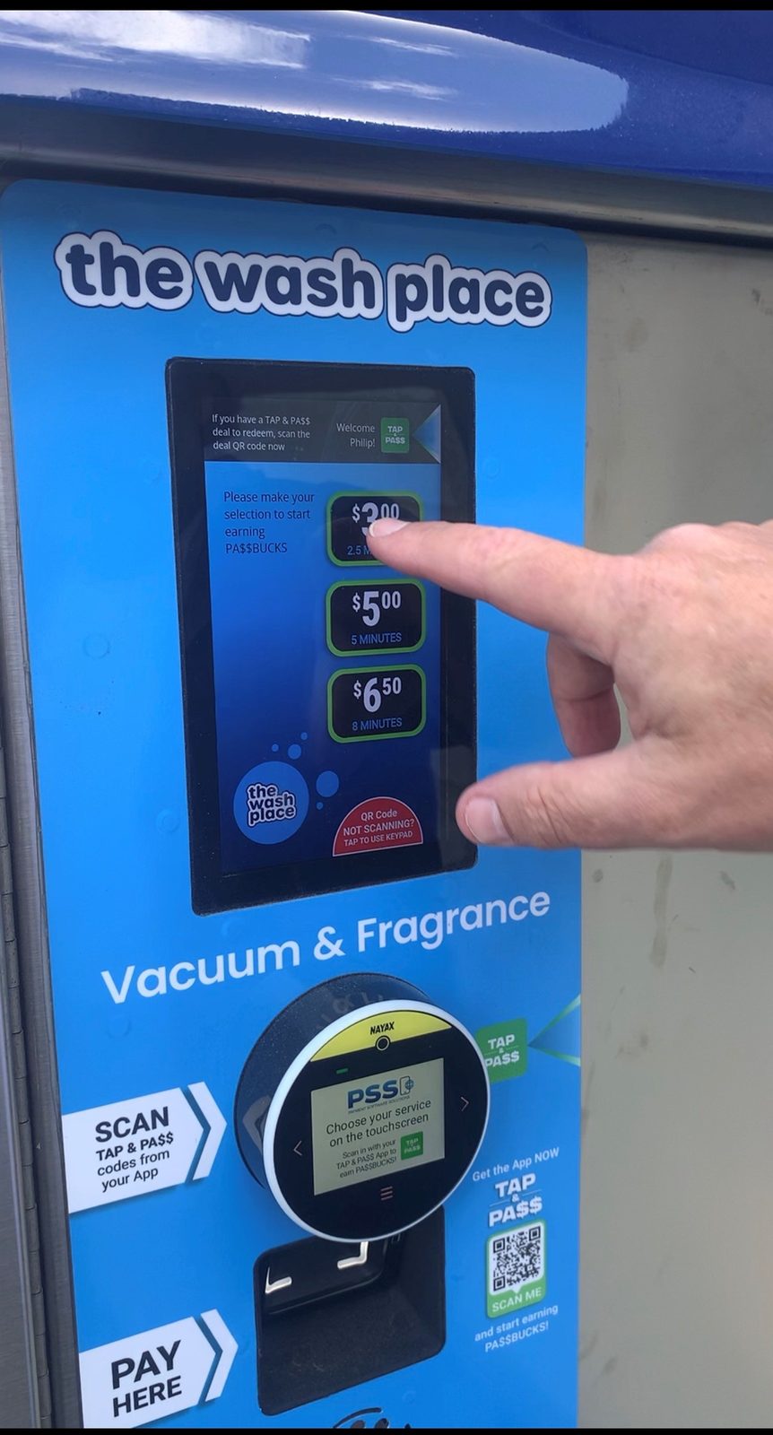 Paying for the vacuum with a tap of the phone