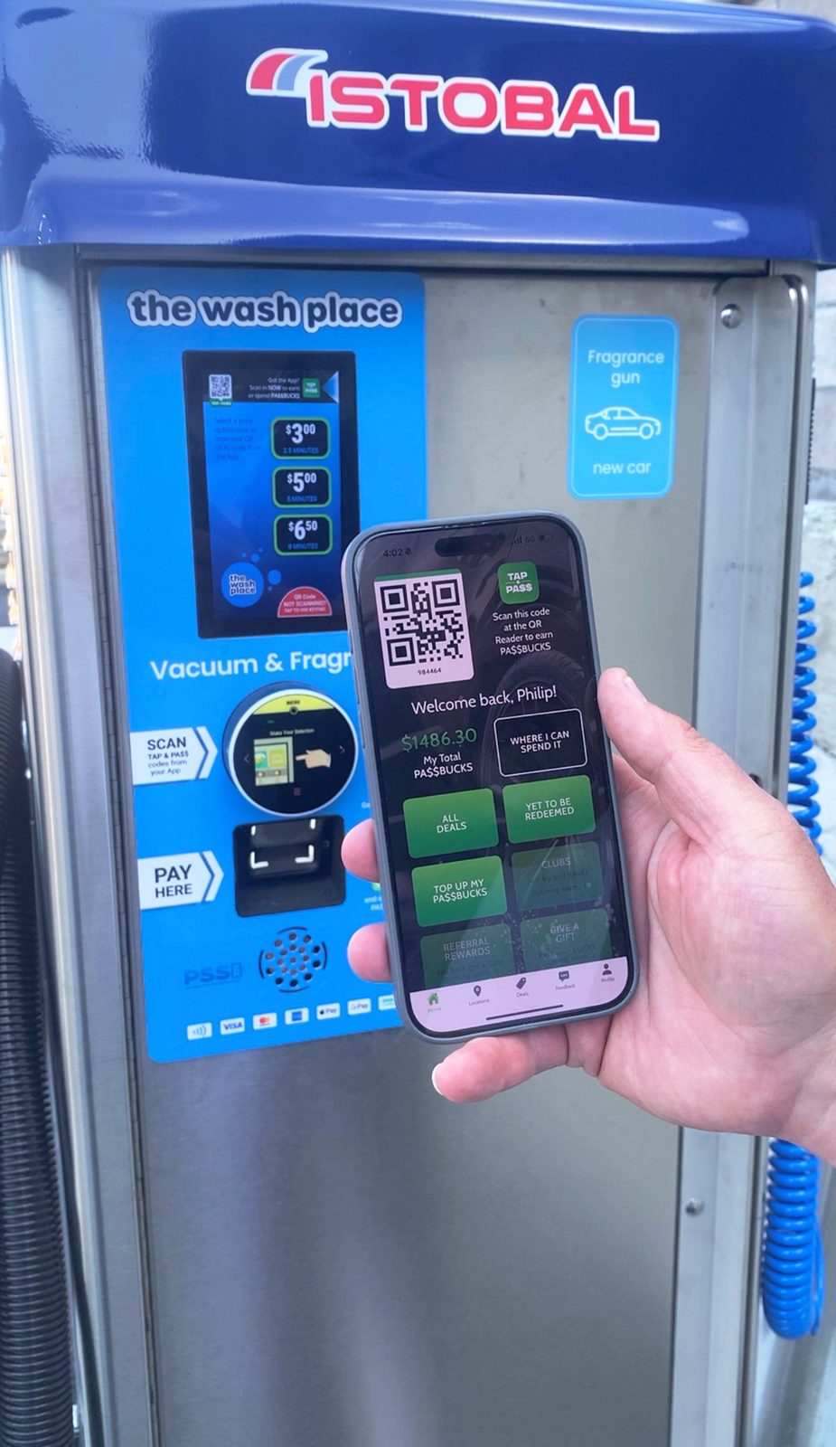 Scanning in at the vacuum with the Tap n Pa$$ app