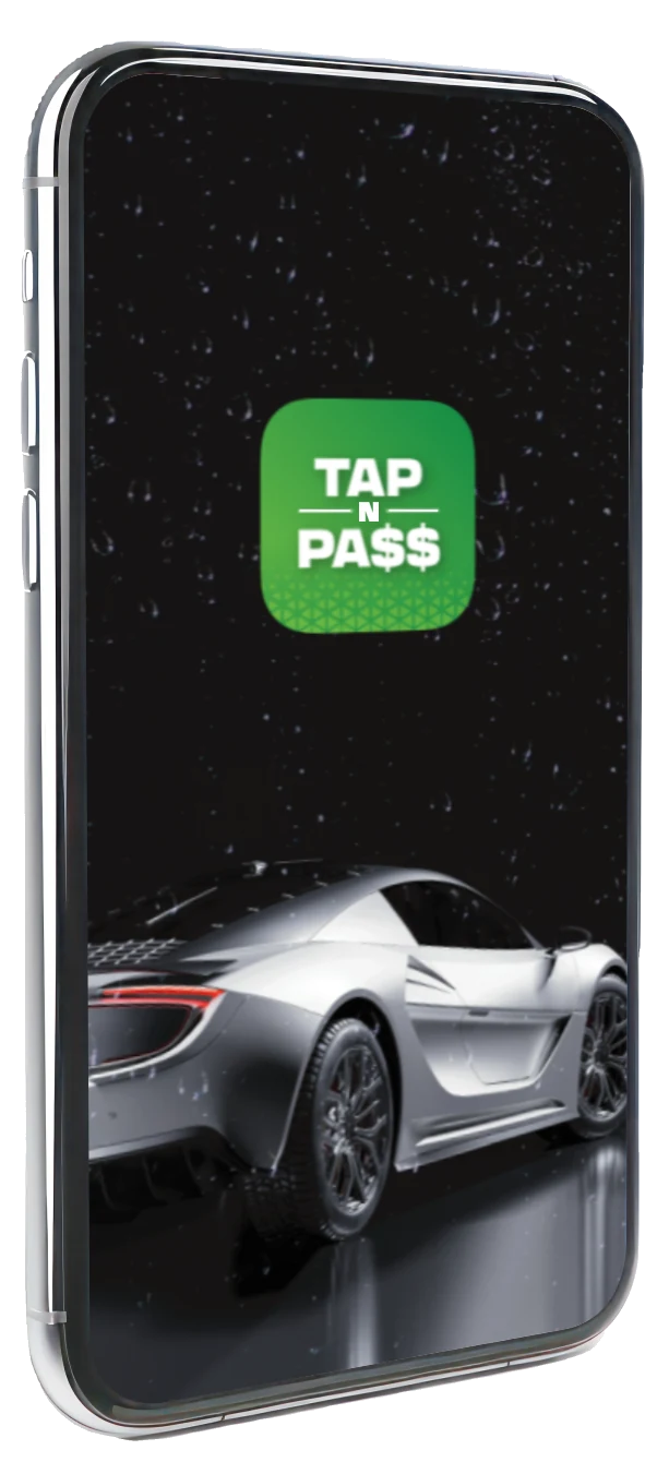 The TAP n PA$$ app splash screen on a phone